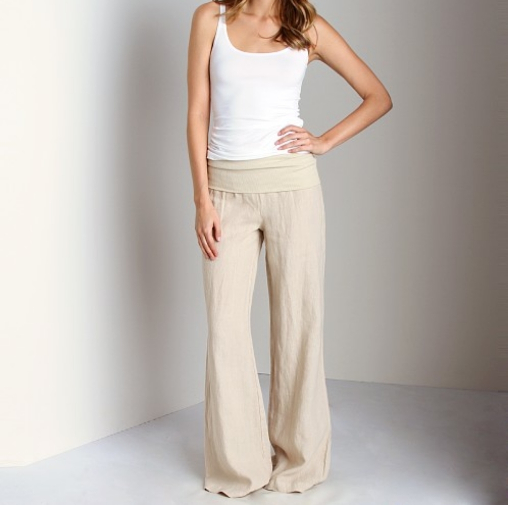 Bella Dahl Summer Linens foldover waist pants